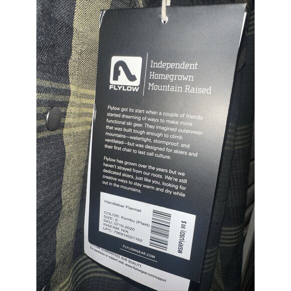 Tech Flannel Handlebar Size Small Men Long Sleeve Button Up - Picture 2 of 4